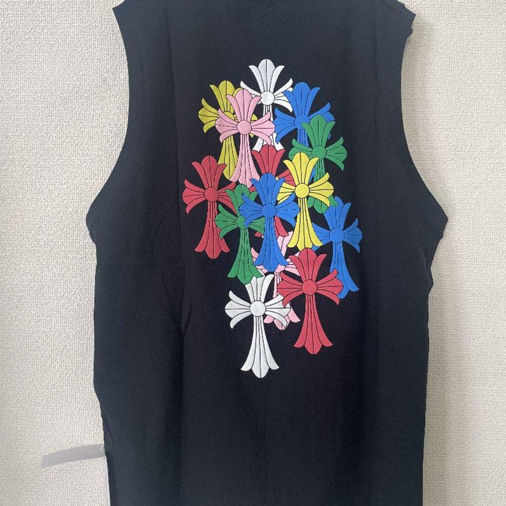 Chrome heart black sleeveless T-shirt